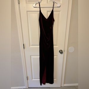 Womens Velvet Side Slit Evening Dress Size 2 B&A